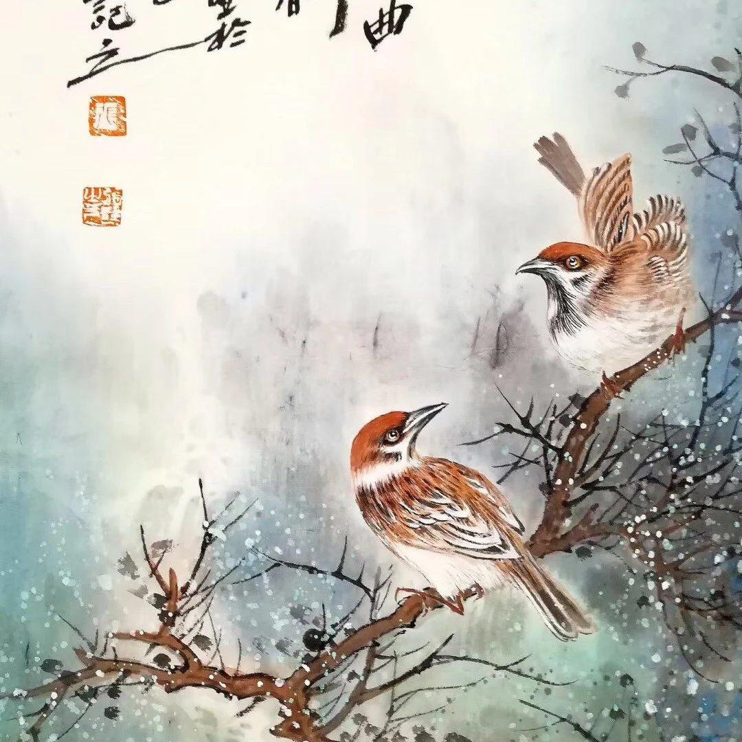 张谦 晨曲图 46×53厘米 宣纸软片未裱 中美协会员张勇