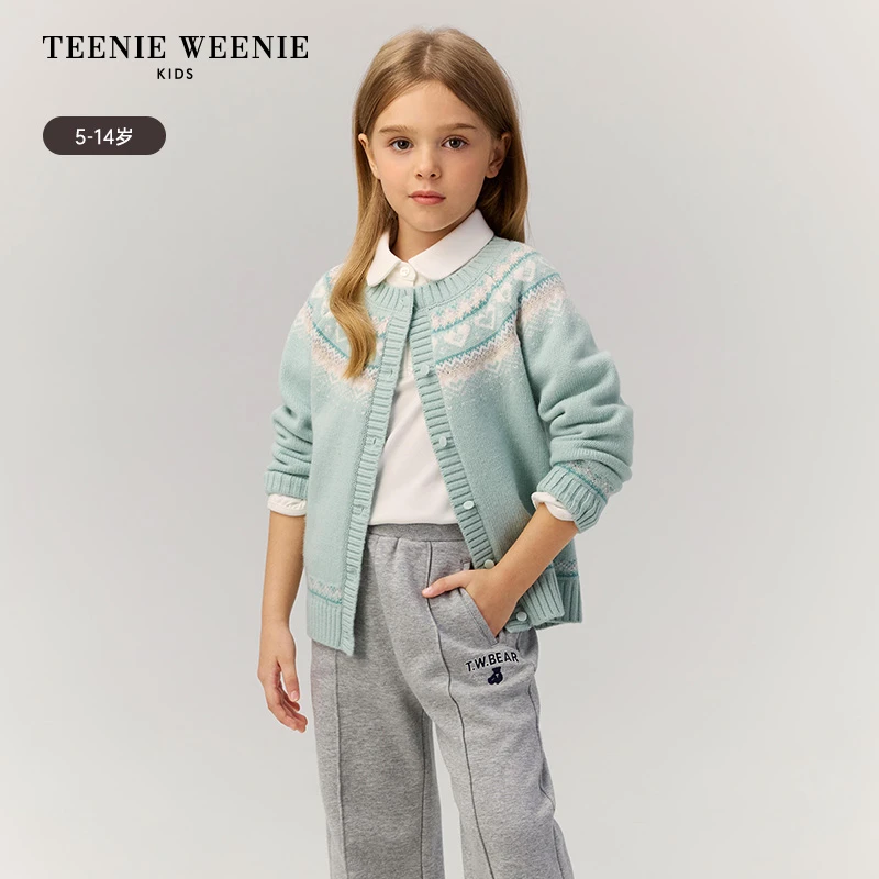 TeenieWeenieKids25年新秋冬女童毛衣羊毛混纺开衫TKCK254T52A