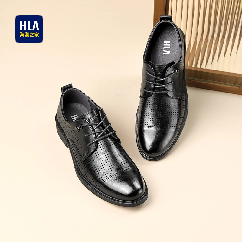 海澜之家皮鞋新款2025夏季商务正装皮鞋耐磨透气德比鞋增高婚鞋男