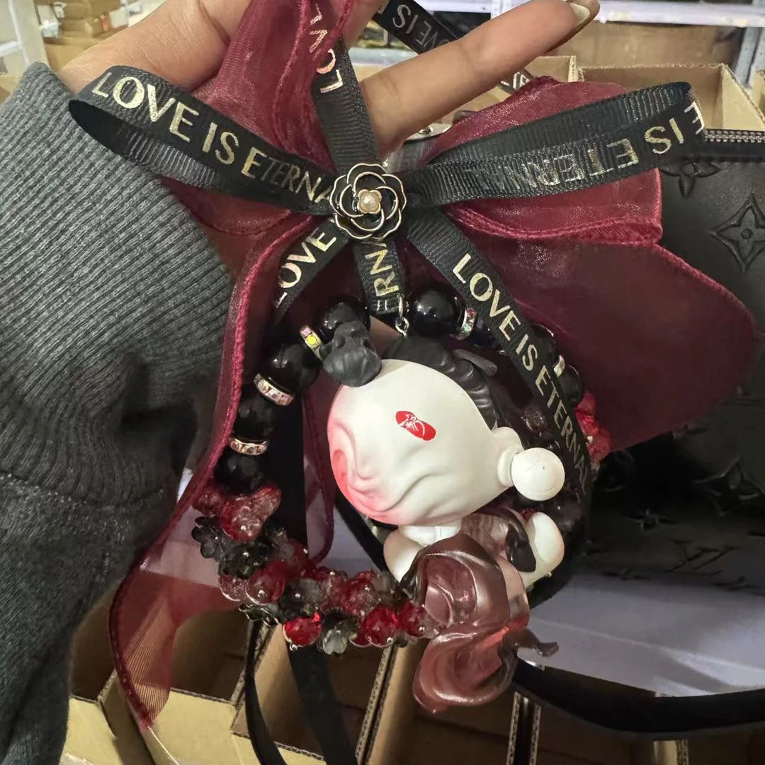 铜合金吊坠 红色纯手工编织车载车挂-38211