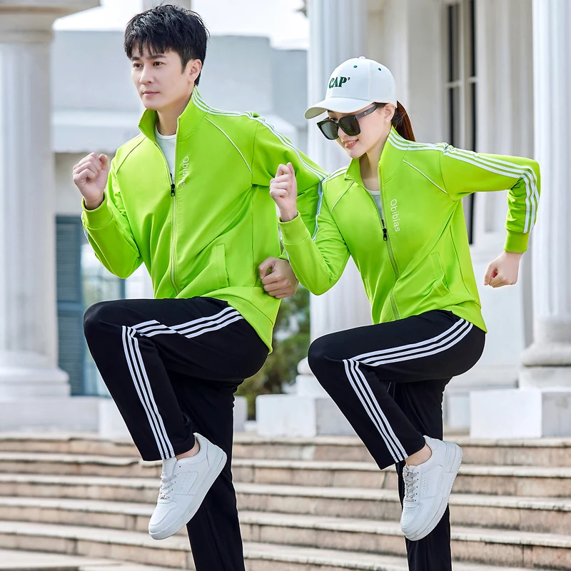 运动套装男女春秋长袖休闲卫衣中青年同款团体运动服情侣装三件套
