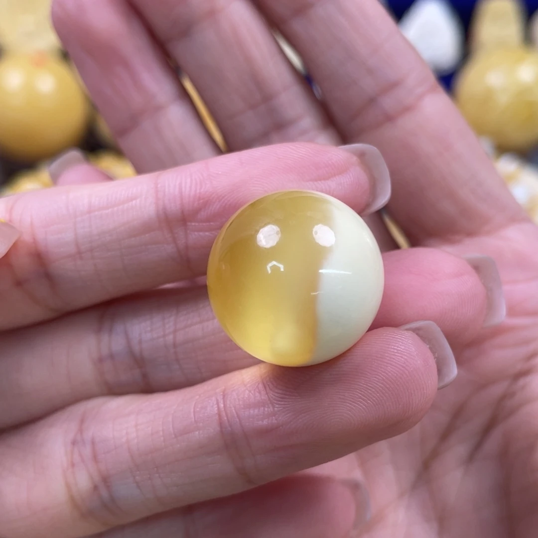 裸石蜜蜡未镶嵌琥珀蜜蜡珠子卡19.7mm