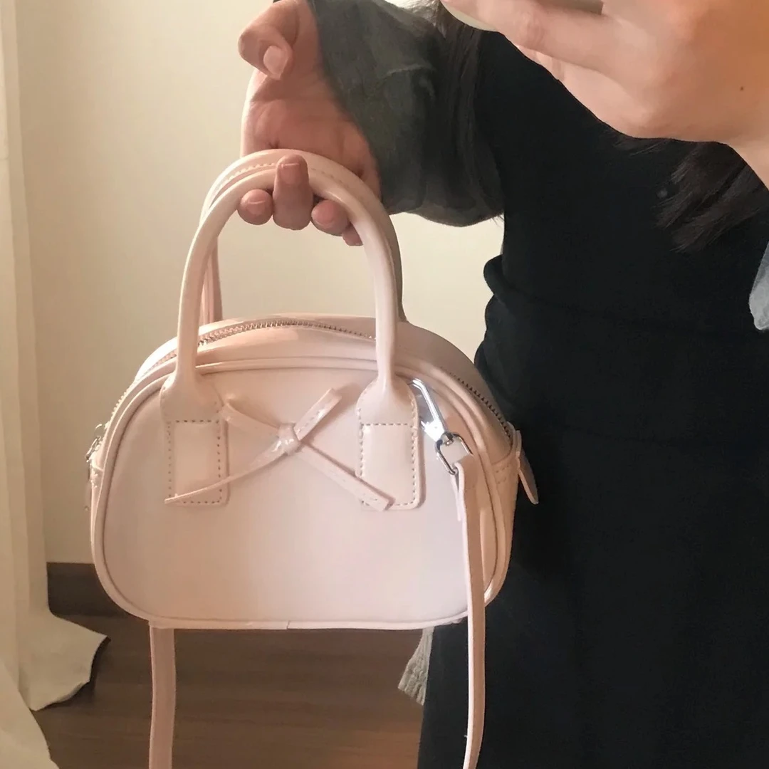 春夏蝴蝶结温柔甜美高级感小众ins馒头包斜跨保龄球包小方包2025