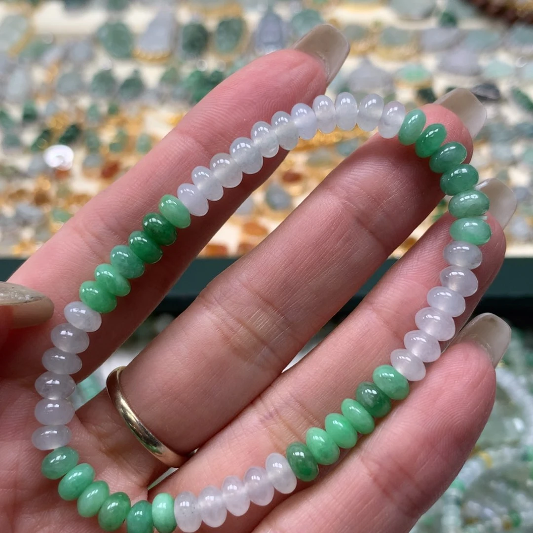 散珠翡翠鼓珠手串