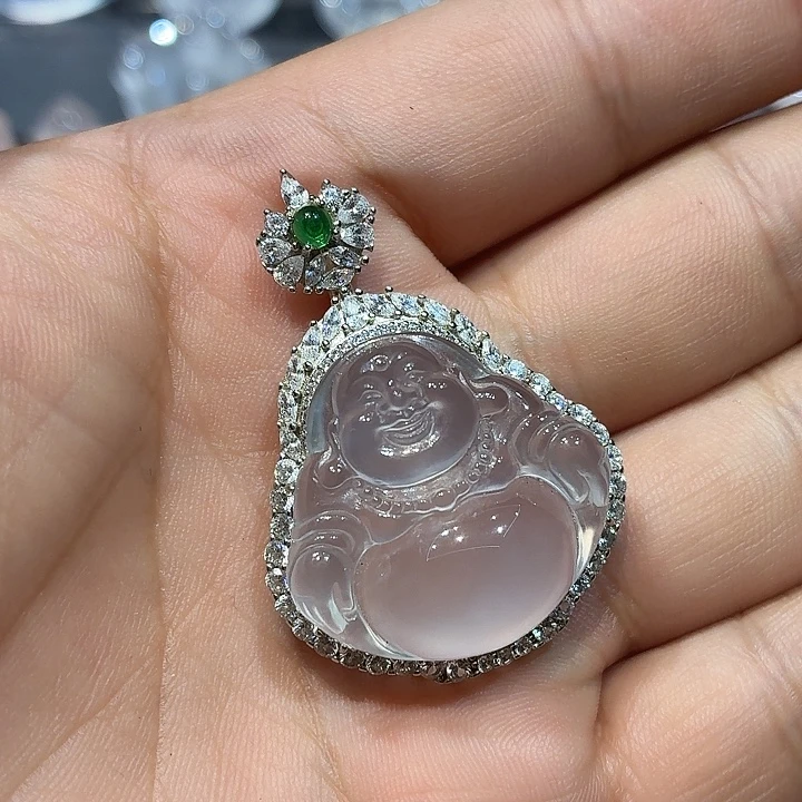 天***心未镶嵌石英质玉小众吊坠石英质玉
