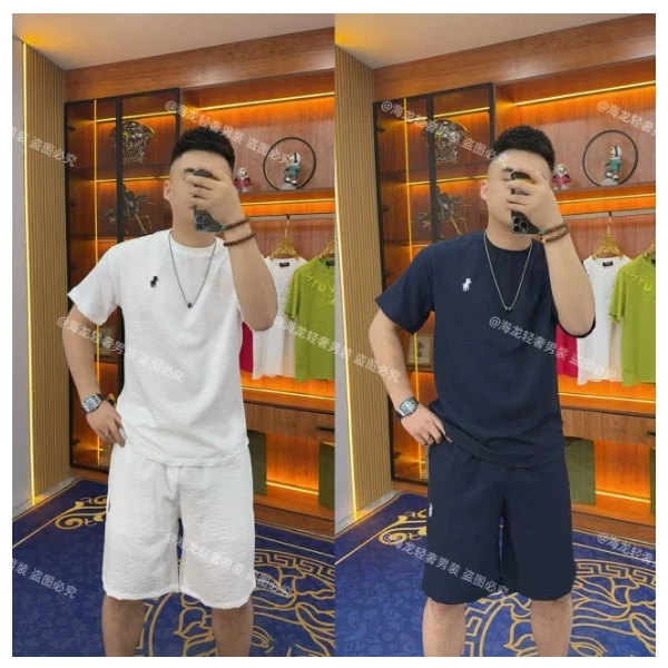 25116 战马休闲套装 运动套装时尚潮款男士短袖潮男潮流高端