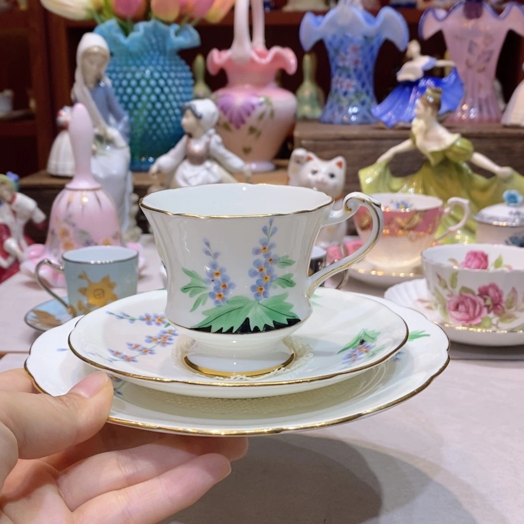 瓷片手绘珐琅釉彩一杯两碟