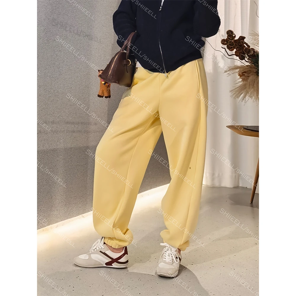SHIIEELL【必买裤】秋冬直筒修身束脚气质显瘦百搭加厚休闲裤ZYK01