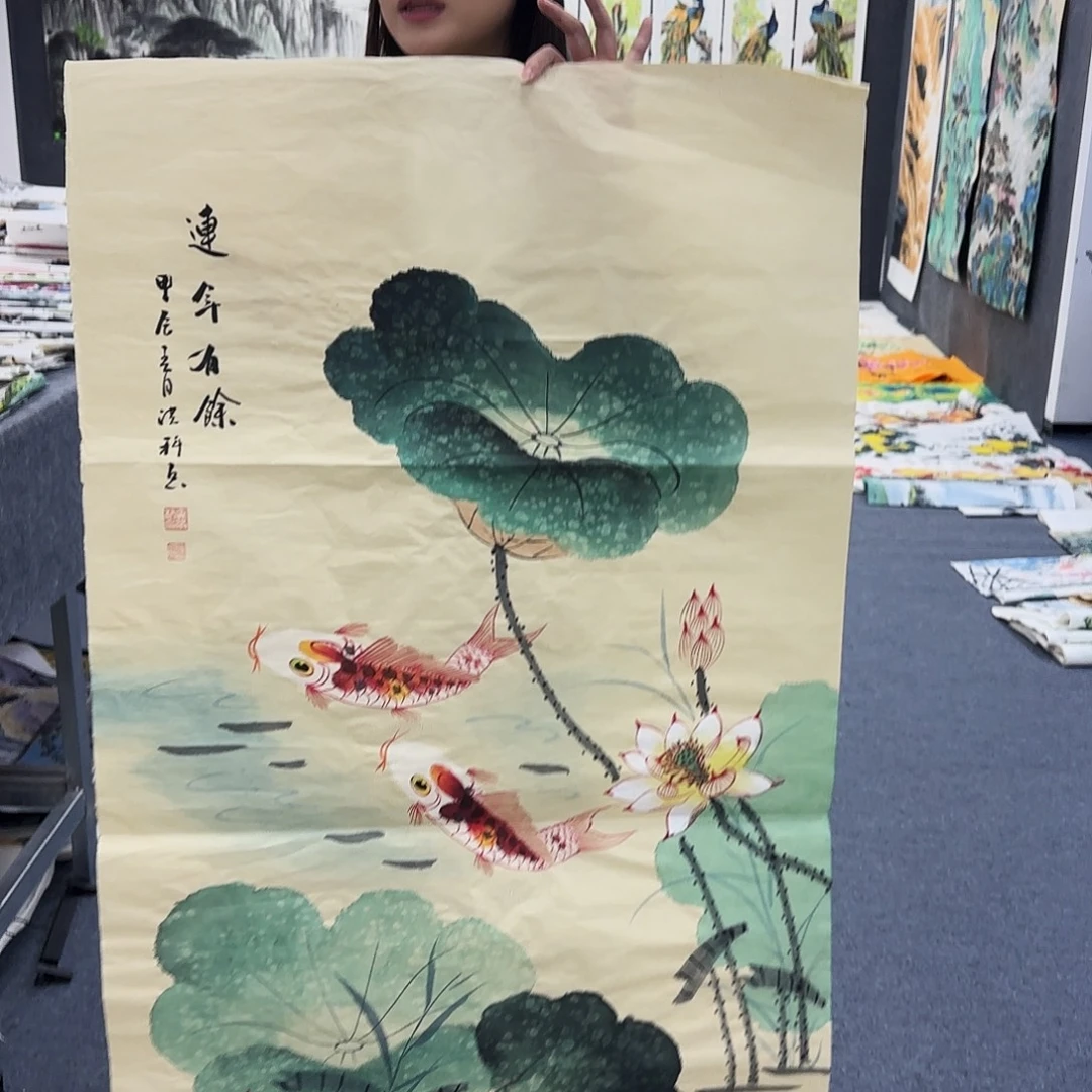 国画作品小姐姐放漏中