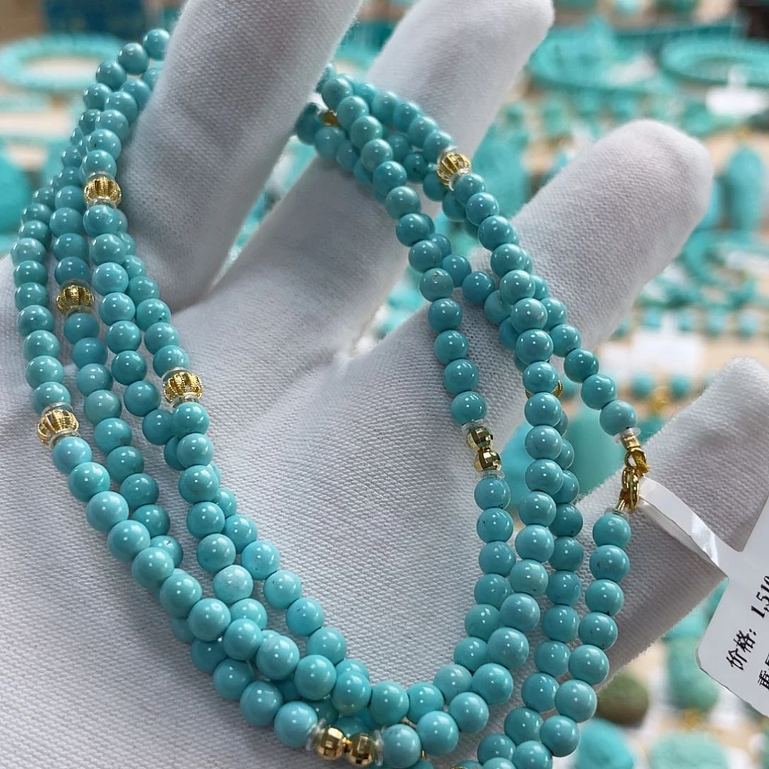 绿松石珠宝奇石18K金镶嵌v****纹