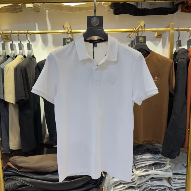 Polo衫半袖夏季新款带字母刺绣设计休闲宽松透气男式t恤衫翻领