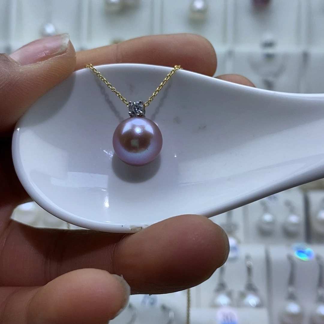 银S925镶嵌淡水珍珠吊坠(赠链)