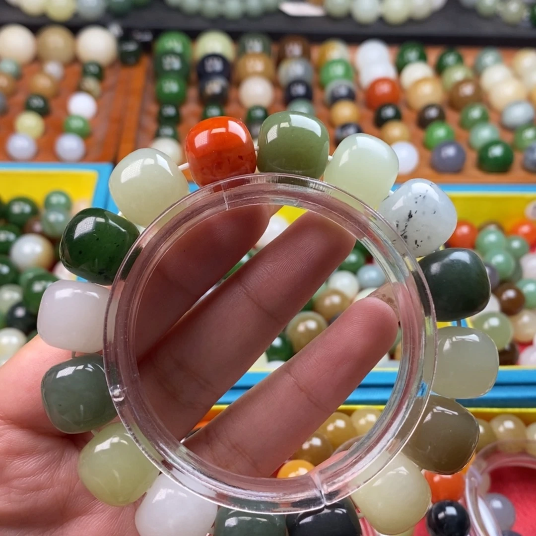 和田玉未镶嵌珠宝奇石福利多宝手串z13*14