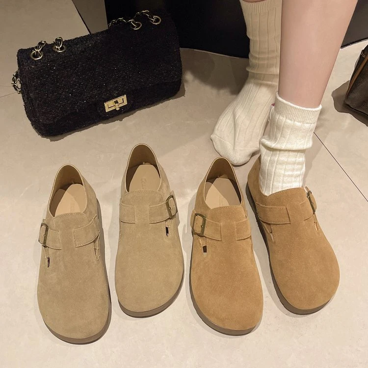 【欧尼】早春新款复古勃肯鞋时尚休闲百搭软底包头厚底舒适韩版