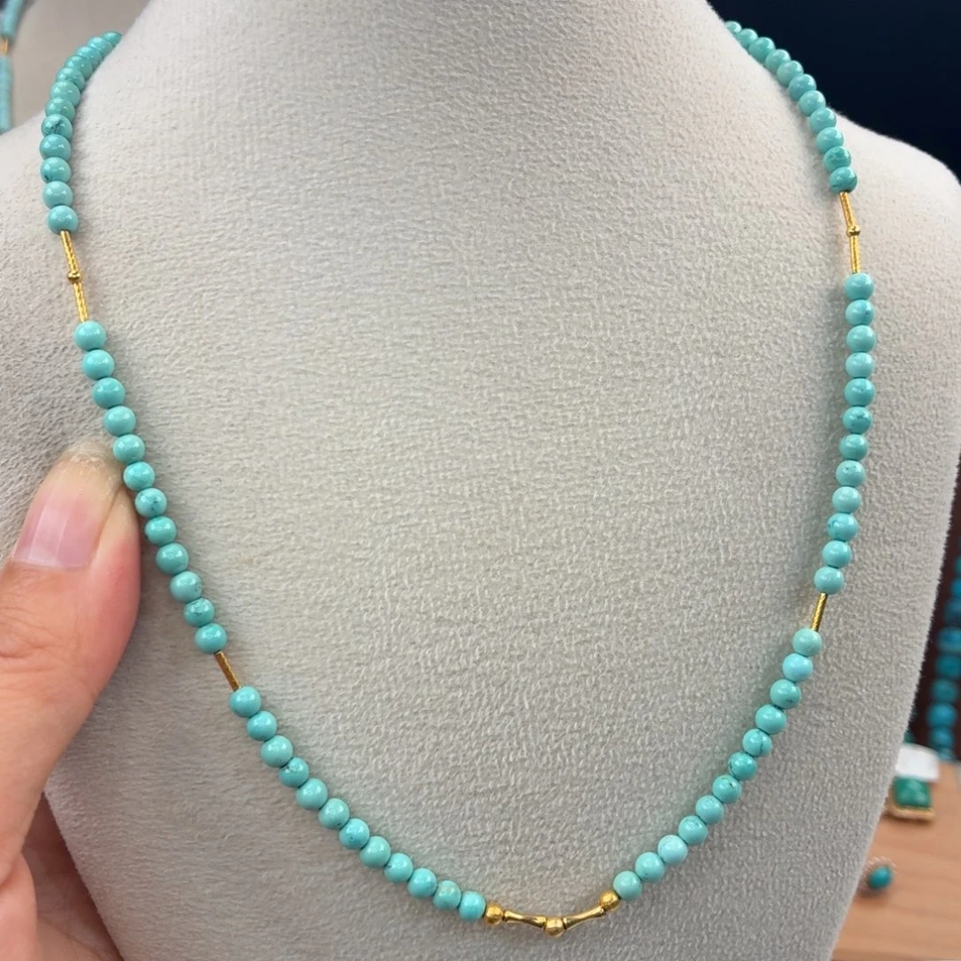 绿松石18K金镶嵌颈饰