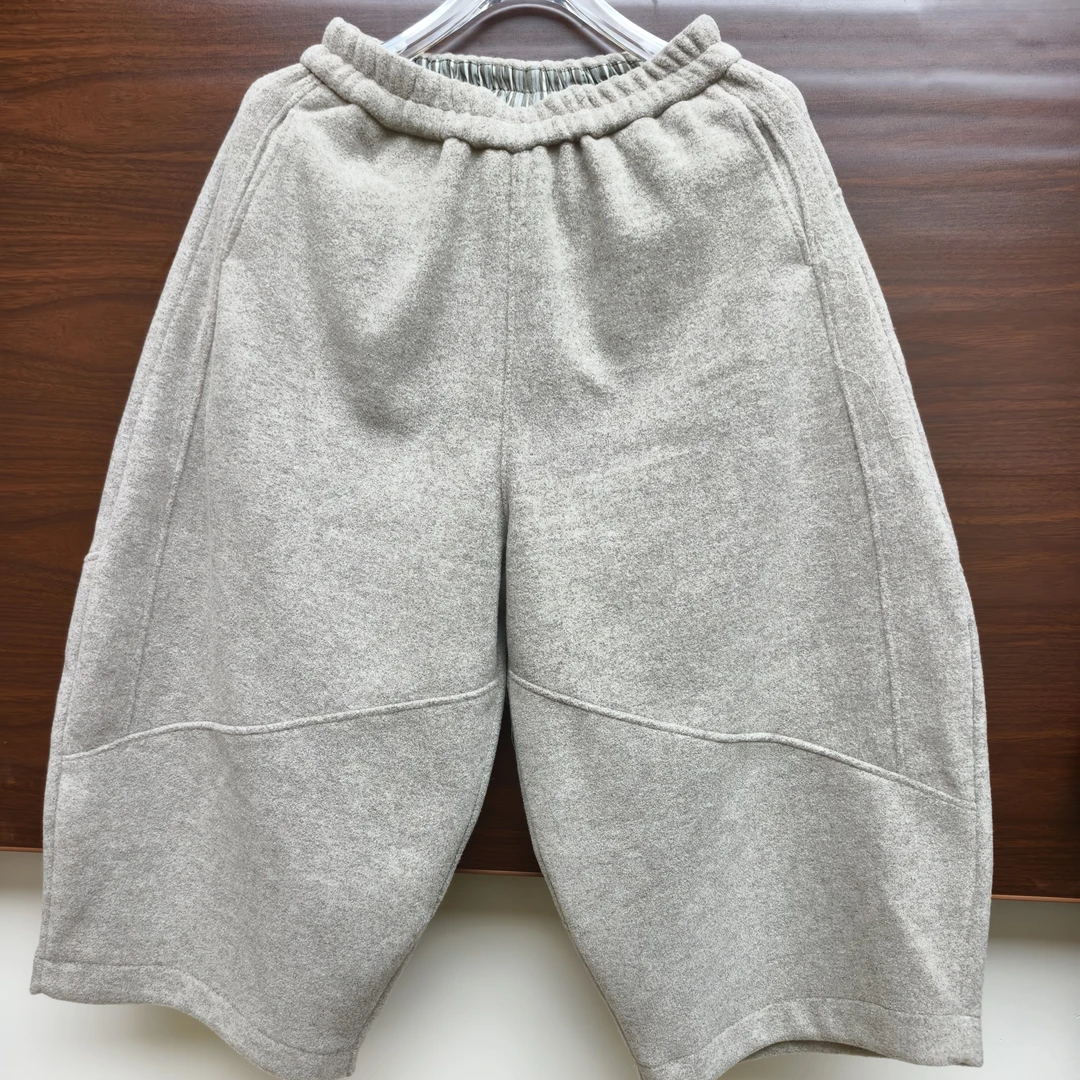 21209黄姐定制休闲百搭宽松秋冬毛呢花苞裤