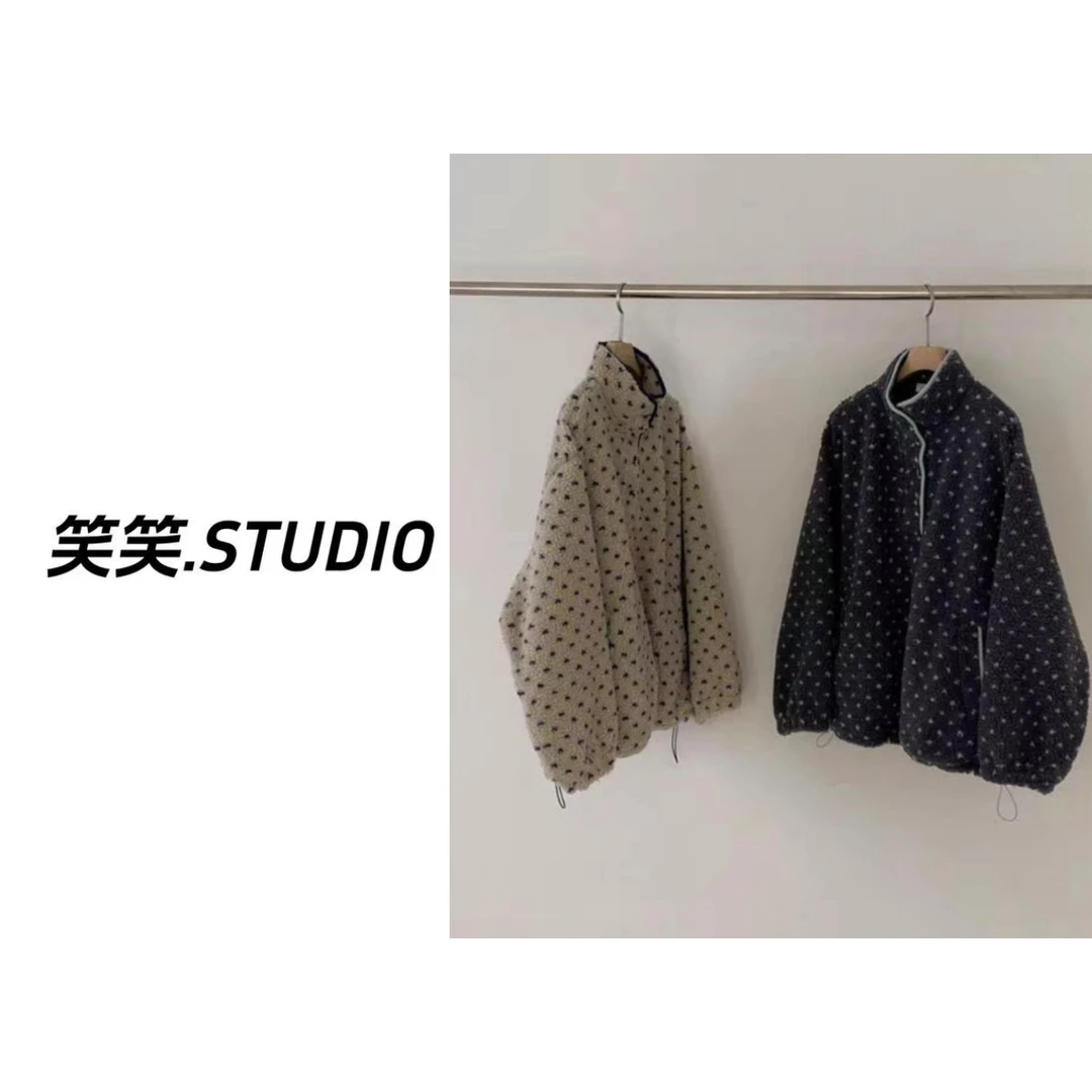 笑笑-【爱心摇粒绒】韩系CH半开扣摇粒绒套头卫衣宽松百搭洋气外套