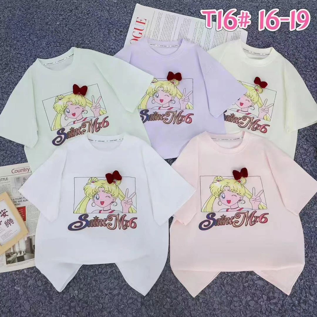 2025新款潮流女中大童短袖T恤T16