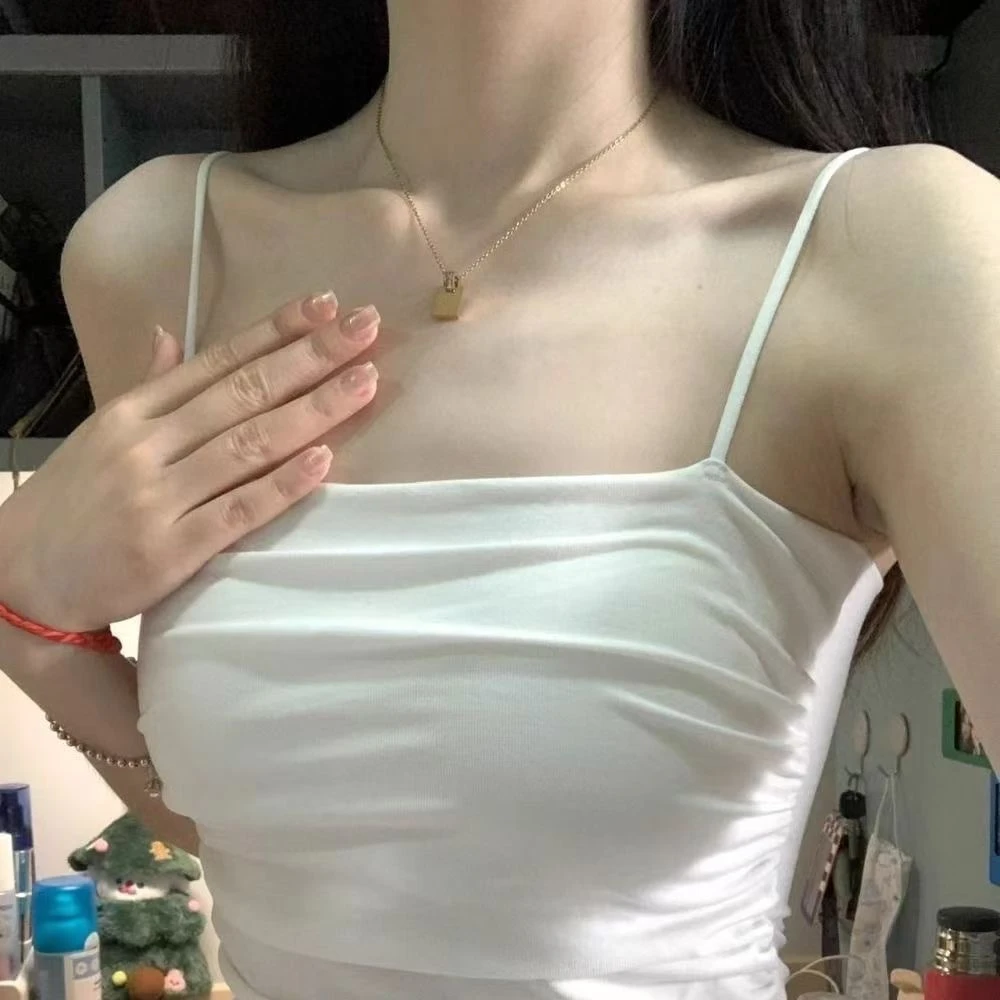 (月月1314-159)小胖家简约吊带小背心女内搭外穿美背