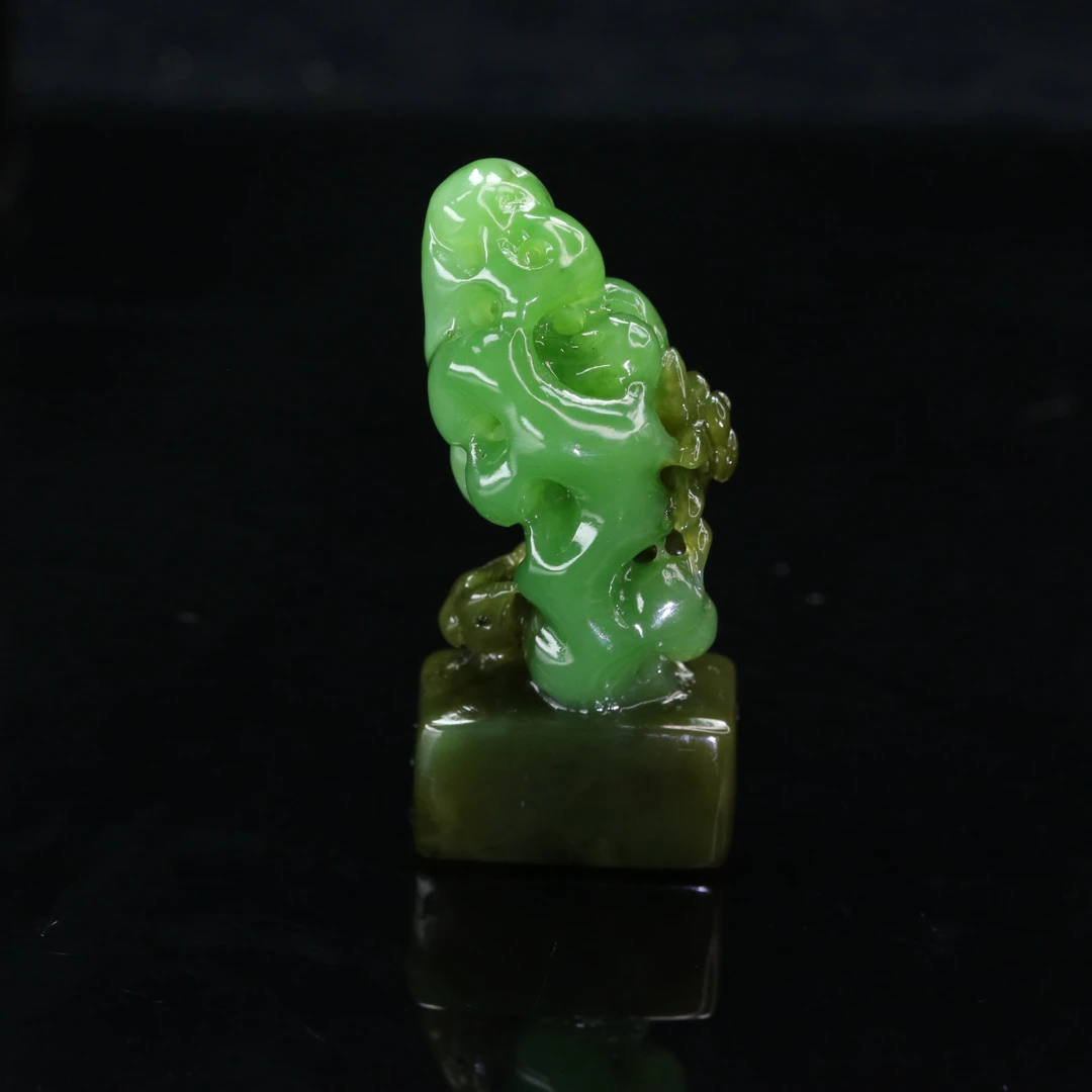 43和田玉猕猴桃色标印章/101390北京中保拍卖