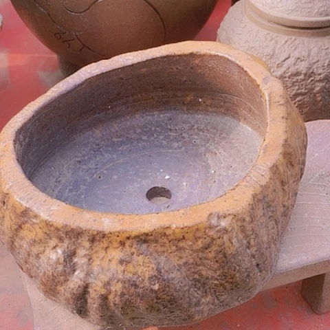 紫砂花盆长20宽17深9瑕疵