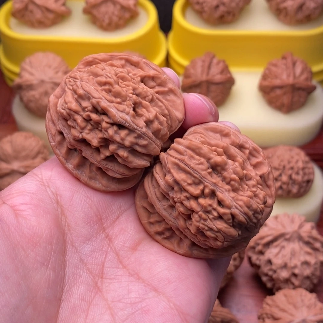 把件文玩核桃陕****鍱43“老树”红皮四座楼