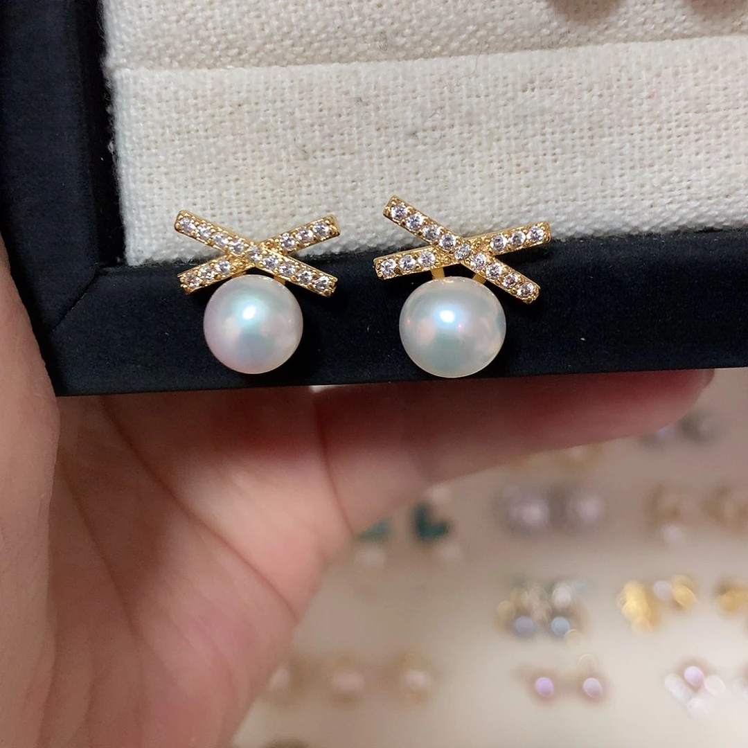 淡水珍珠耳饰合金