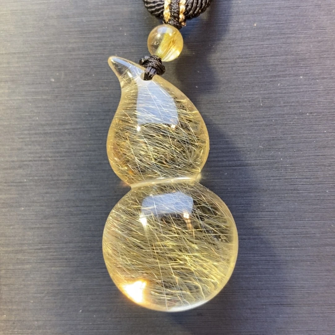 水晶未镶嵌颈饰金发晶葫芦吊坠