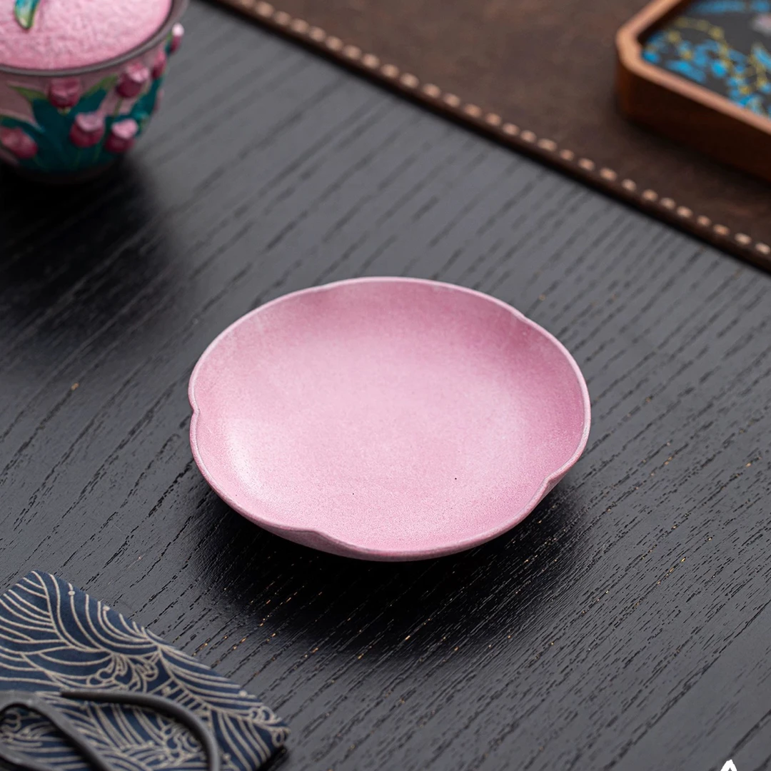 栖花漫语 当代老岩泥郁金香杯垫家用防烫隔热杯托茶垫防滑A13050