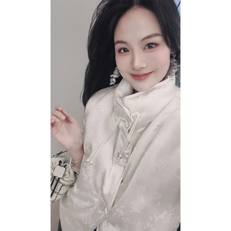 A美洋MEIYANG 玉茗鹅绒服【安心鹅绒100+】缎面醋酸*提花羽绒服Pe