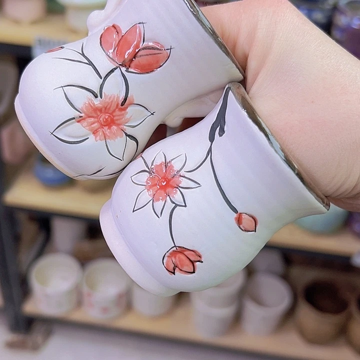 红陶陶瓷花盆当场满12包邮