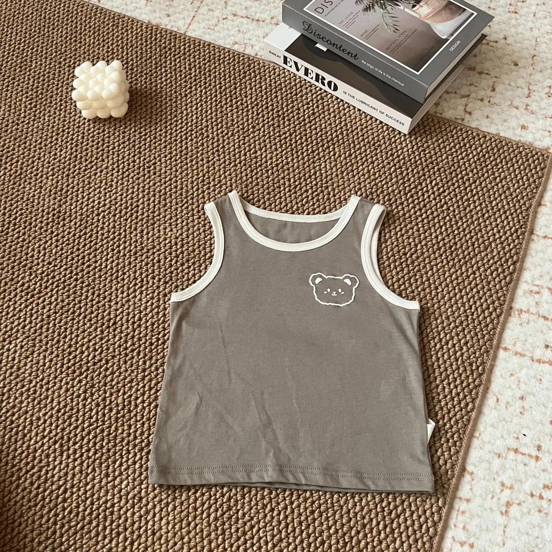 夏季小熊纯棉背心
