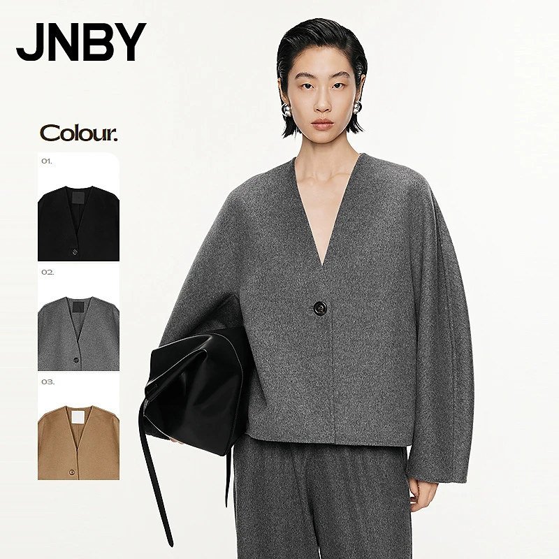 【100%绵羊毛】JNBY/江南布衣冬季双面毛呢大衣15支夹克女5O0810640
