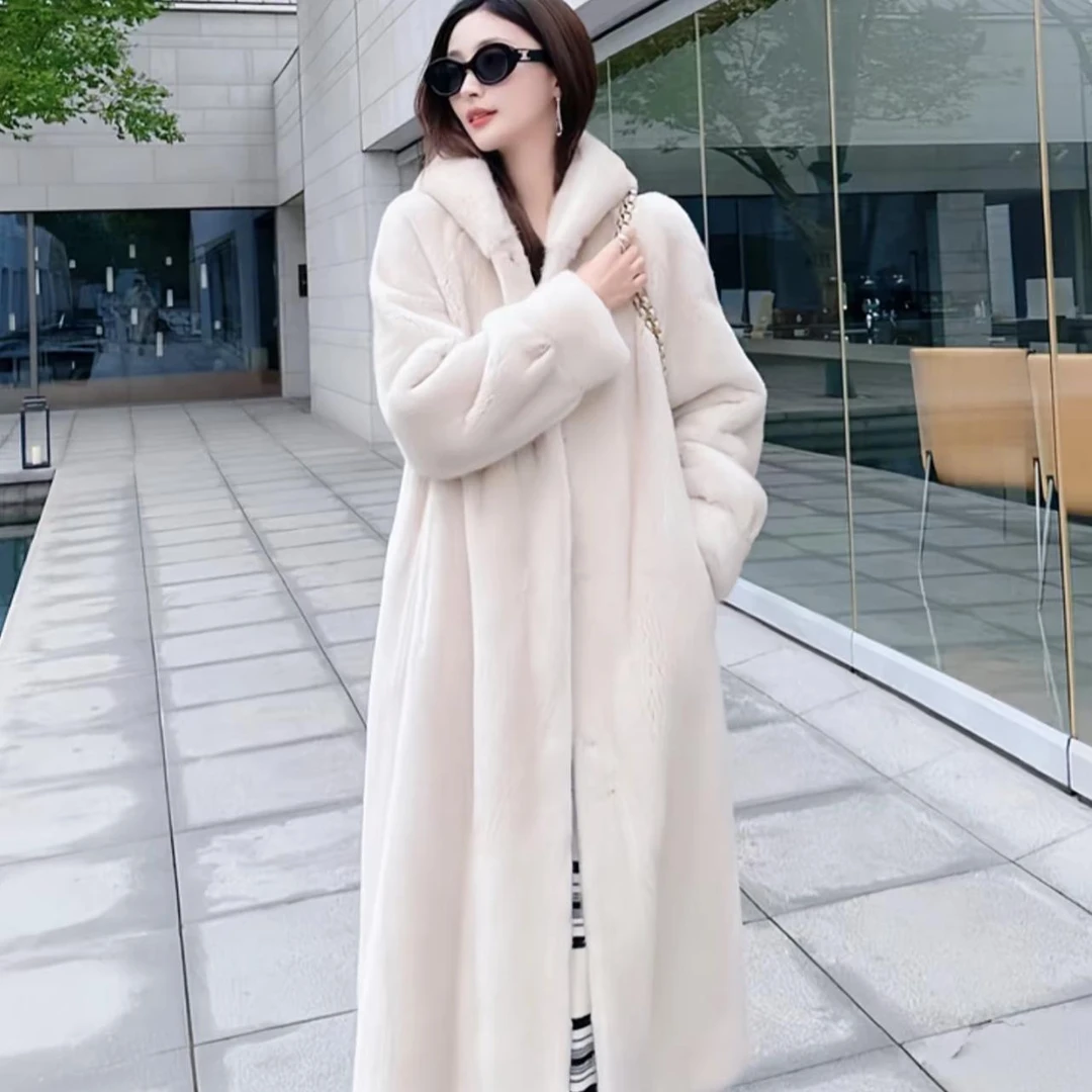 【商场金标反季清】海宁连帽米兰貂毛皮高端气质冬大衣