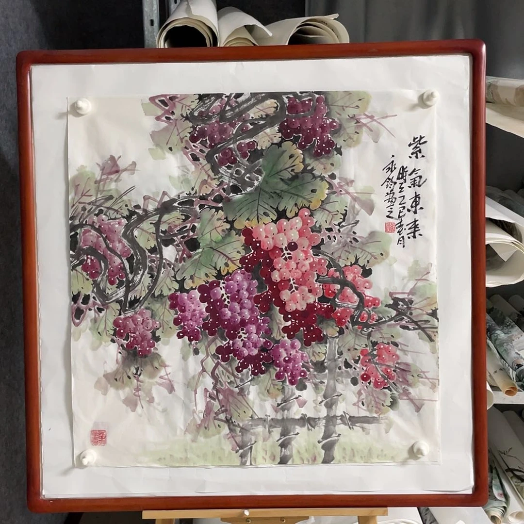 国画四尺斗方68.68画芯 捡漏 不带框