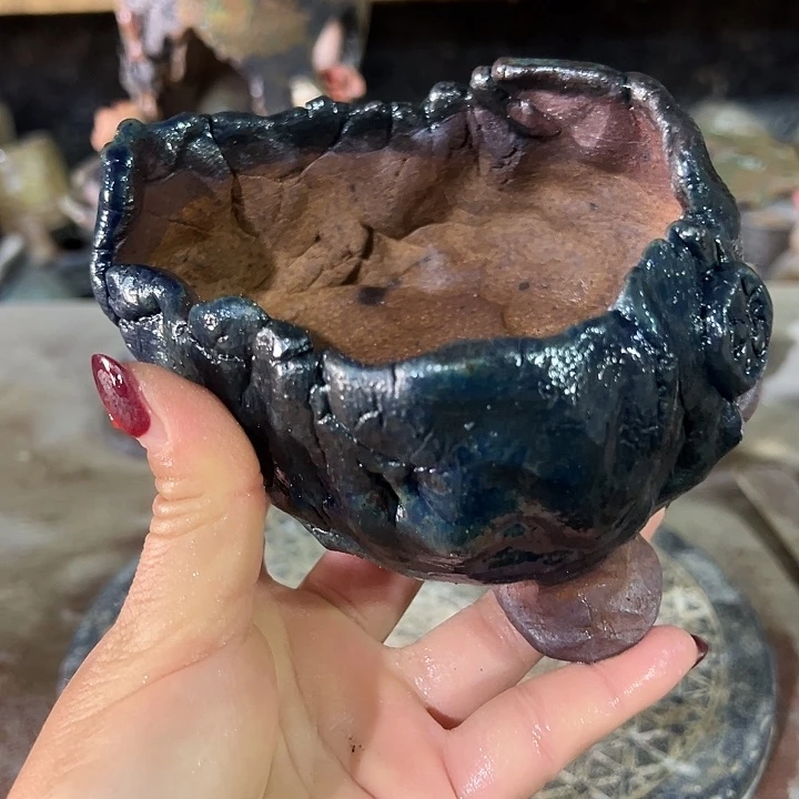 福利手工粗陶高温花器