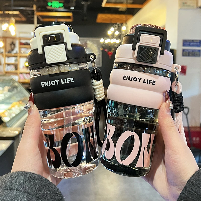 水杯女生新款2025高颜值夏天大容量带茶隔吸管双饮杯学生随行杯子