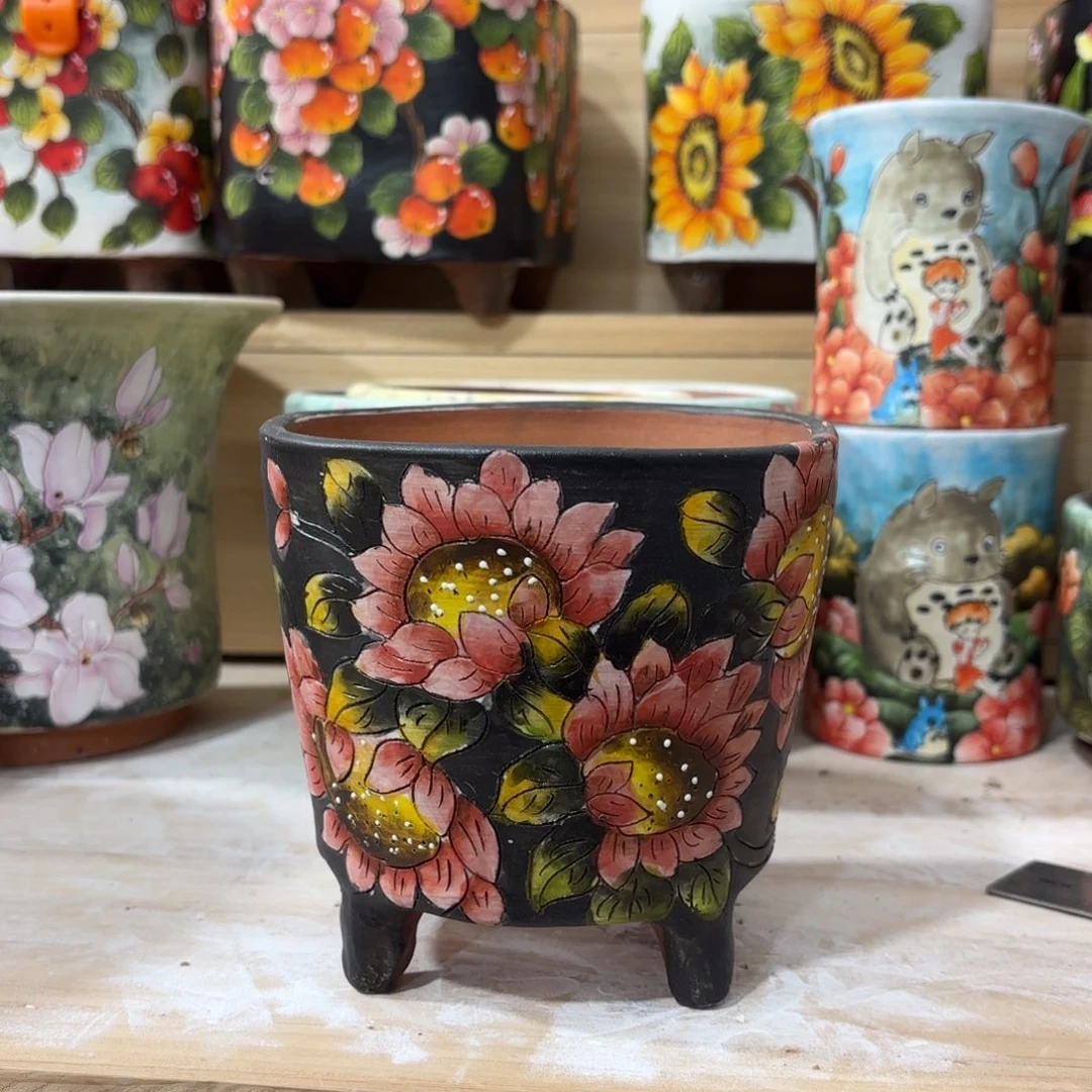 景德镇手绘花盆陶瓷11/12