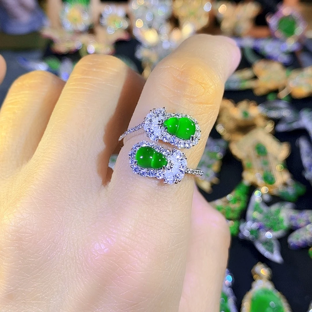 颈饰银S925镶嵌翡翠