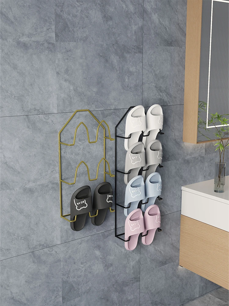 简约家用门后浴室创意壁挂式轻奢建筑鞋架挂鞋简易阳台晾鞋架