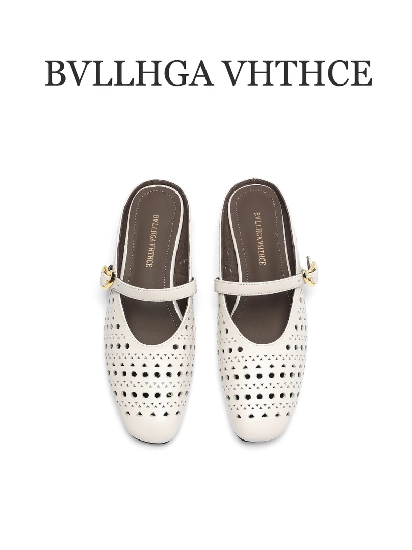 BVLLHGA VHTHCE 夏季新款镂空设计胎牛皮百搭法式玛丽珍女鞋 331