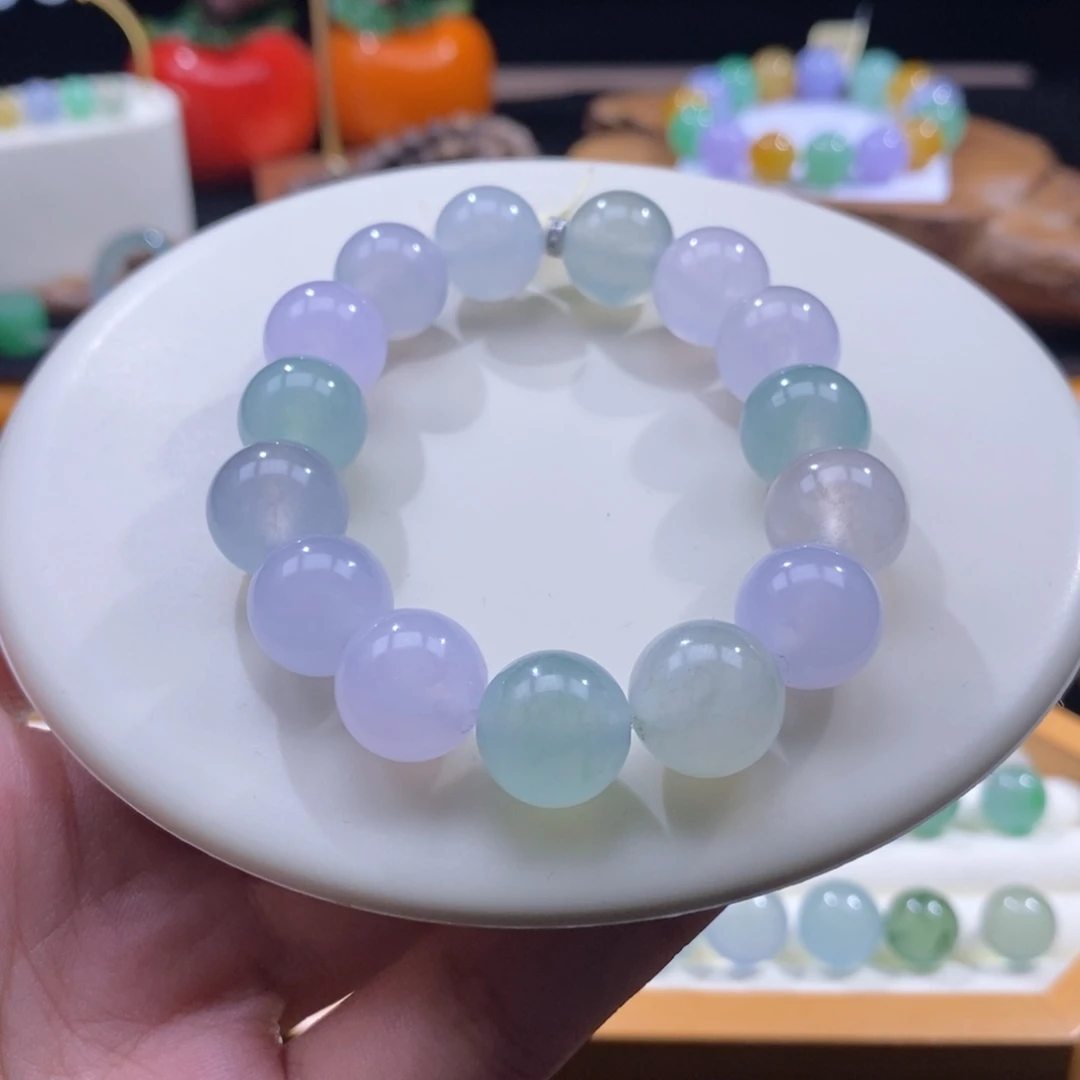 未镶嵌手串翡翠糖果色手串卡12+