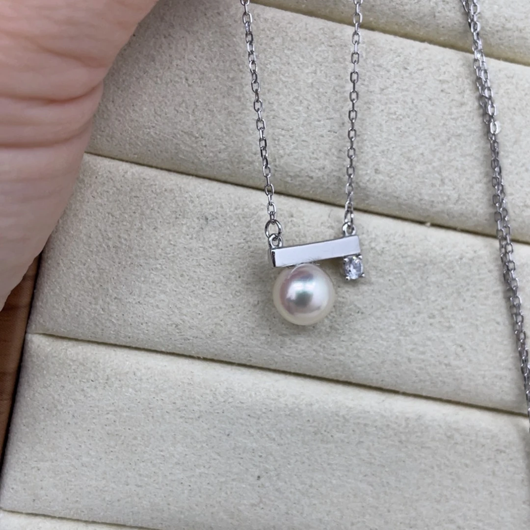 银S925镶嵌颈饰海水珍珠