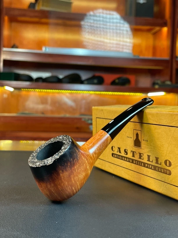 意大利卡斯特罗贵族系列手工石楠木烟斗内径22.3斗深29长128