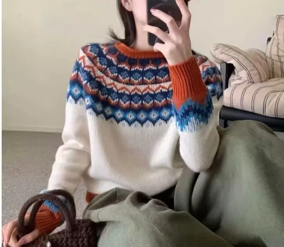 GMX-272-秋冬纯色100%羊毛羊毛衫-W522