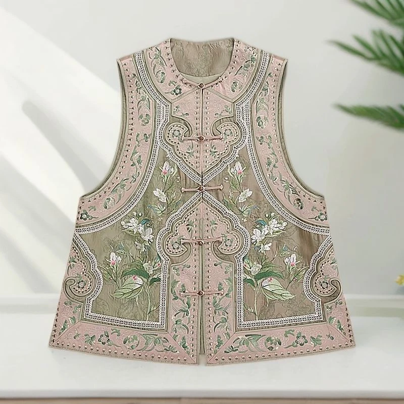 『传承/茉莉花』新中式国风夏季茉莉花纹刺绣马甲