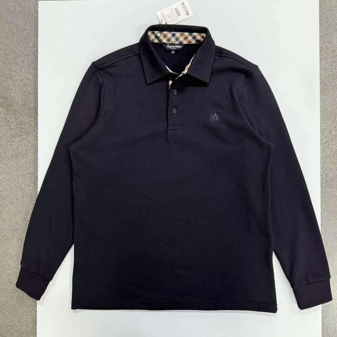 Aquascutum/雅格狮丹春秋薄绒polo衫  WYTS7Q01