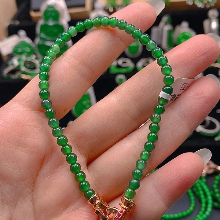 翡翠未镶嵌手链123456789