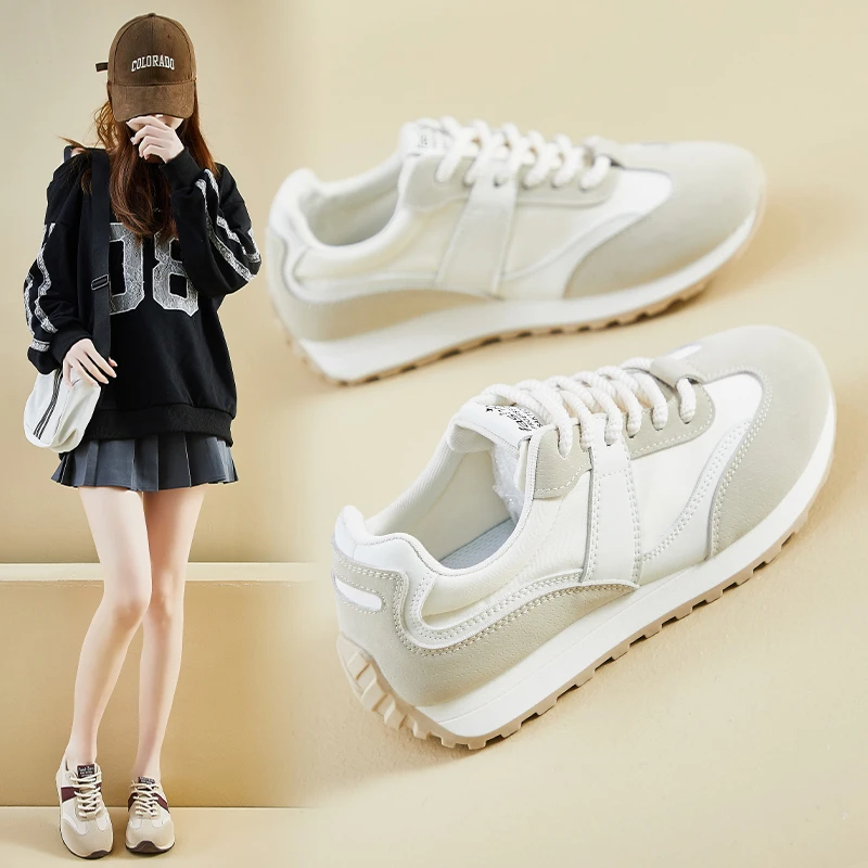 德训小白鞋女2025春秋新款韩版新款学生运动跑步休闲街拍鞋JCF22