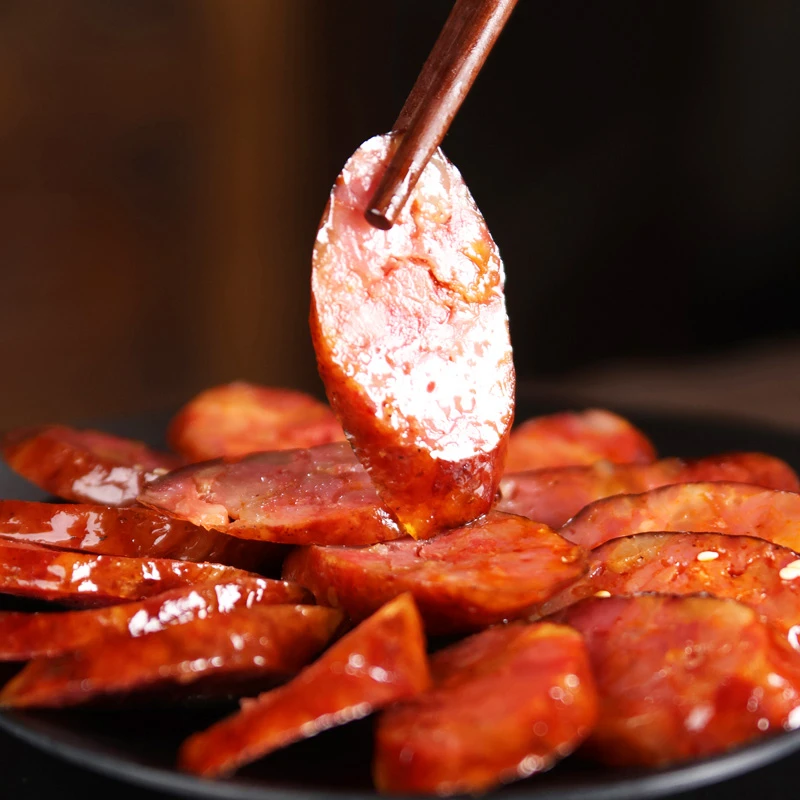 秘卤腊肠开袋即食四川风味麻辣香肠农家解馋小吃零食特产烟熏川味